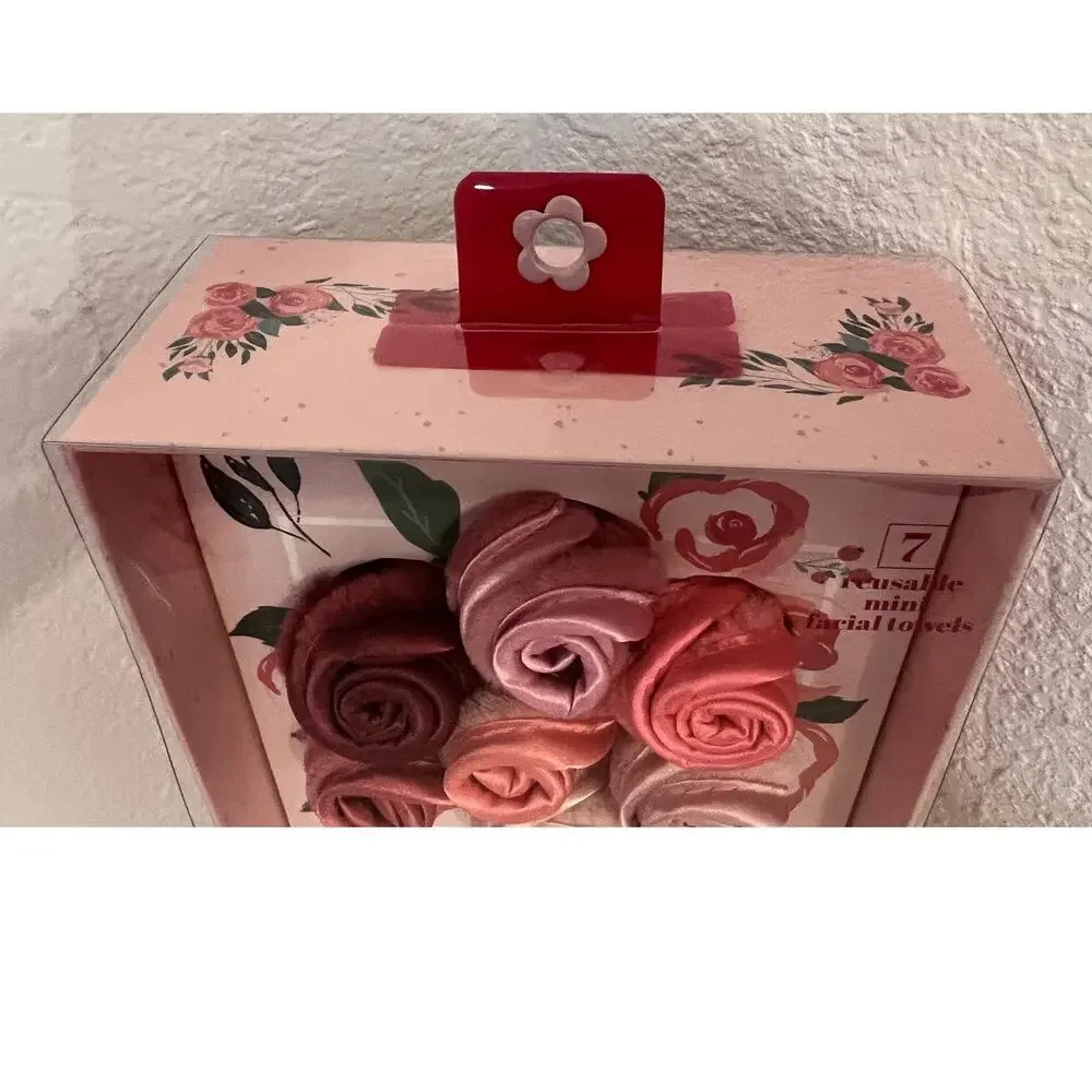 Glitz & Glam Makeup Towels Remover  Flower Bouquet Rose‎ 7 Make Remover Set